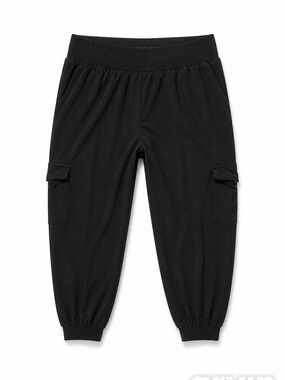 AnyBody Cozy Knit Cargo Jogger Pants Black Size XL Petite (XLP) Yoga Athleisure
